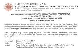 Tentang rekrutmen relawan rumah sakit universitas indonesia. Pengumuman Hasil Seleksi Penyedia Jasa Outsourcing Perseorangan Driver Cs Tahun 2020 Rumah Sakit Akademik Universitas Gadjah Mada Rumah Sakit Akademik Ugm