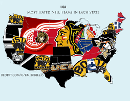 • the clock runs out on the coyotes and their quest to get a decent arena deal or arena location in greater phoenix and basically, the same old map i've been doing for a while with a little bit of flair (and the new florida panthers logo). Reddit Survey Shows The Most Hated Nhl Teams In The United States