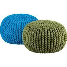 Seam with a contrasting yarn for a bit of. Cb2 Knitted Camo Pouf Knitted Pouf Pouf Seating Pouf