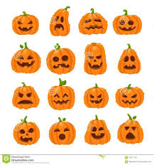 Cartoon Halloween Pumpkin Orange Pumpkins With Carving Scary Smiling Faces Decoration Gourd Vegetable Halloween Cartoons Halloween Pumpkins Halloween Gourds