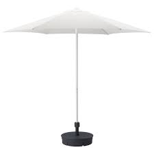 Black And White Outdoor Umbrella Hogon Umbrella With Base White Gryto Dark Gray Ikea In 2020 Patio Umbrella Parasol Base Ikea