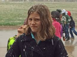 Tarver Elementary School students get some learning time outside this  morning before 50 degree weather melts it all away. What did they learn?  Snow forms when water vapor in the atmosphere freezes