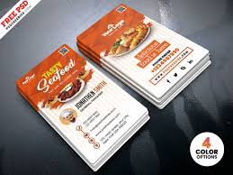 Silver grungy monochrom cement wall grey minimal business card. Fast Food Restaurant Business Card Psd Uxfree Com