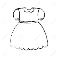 Dress clipart black and white. Girl Dress Icon Over White Background Vector Illustration Royalty Free Cliparts Vectors And Stock Illustration Image 80931793