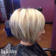Short Blonde Stacked A Line Bob Messy Bob Hairstyles Choppy Bob Hairstyles Bob Hairstyles