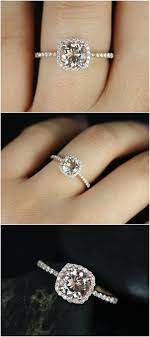 Barra 6mm 14kt Rose Gold Morganite And Diamonds Cushion Halo Engagement Ring Http Inexpensive Engagement Rings Unique Engagement Rings Rose Engagement Ring