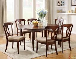 Round wooden expandable dining table sets. Liam Cherry Finish 7 Piece Space Saver Dining Room Set