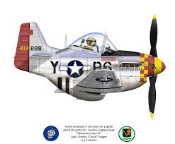 He is credited twice with shooting down more than four planes in one day: P51d Chuck Yeager Aircraft Art Wwii Fighter Planes Cartoon Airplane