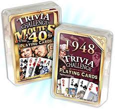 Also, see if you ca. Amazon Com Flickback 1948 Trivia Playing Cards 1940 S Movie Trivia Card Birthday Combo Toys Games