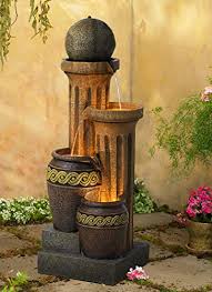 John Timberland Outdoor Floor Water Fountain 50 Sphere Jugs Floor Column With Led Light For Yard Garden Lawn Buy Online In El Salvador John Timberland Products In El Salvador