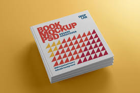 Square Book Hardcover Mockup Set Book Texture Templates Printable Free Colorful Backgrounds