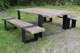 Table Industrielle Bois Et Fer 203 Cm De Longueur Bca Materiaux Anciens Table De Jardin Bois Table De Jardin Idees De Decor