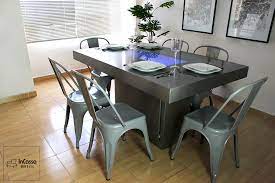 Las opciones más atractivas y funcionales. Comedor Modelo Platea Con Luz Led Y Silla Tolix Incassa Muebles