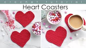 Learn how to crochet valentine's day heart shaped coasters. Crochet Heart Coaster Tutorial Free Valentine S Day Crochet Pattern Youtube