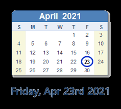 Tax rates april 1, 2021, city rates, effective april 1, 2021, california sales and use tax rates description: 23 April 2021 Calendar With Holidays And Count Down Zaf