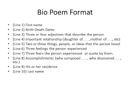 We did not find results for: Biography Project Everyday Heroes Directions Each Of You Will Select Person To Research And Write A Bio Poem About Them Bro Wse The Biography Section Ppt Download