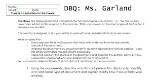 Dbq On Me Dbq Essay Essay Examples History Essay
