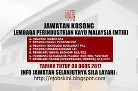 29, lorong batu nilam 10a, bandar bukit tinggi, 41200 klang, selangor. Jawatan Kosong Lembaga Perindustrian Kayu Malaysia Mtib 08 Ogos 2017