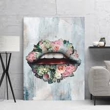 Free shipping on orders over $35. Lip Flowers Canvas Paintings Posters Modern Canvas Wall Art Home Decor Print For Room Quadros Picture Prints Choose Wall Art With You