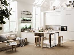 Tables rondes et tables rectangulaires en bois massif avec rallonge livrées à domicile. Une Cuisine Avec Table Integree 4 Idees A Piquer Joli Place