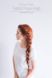 The 2 Minute Rope Braid Hairstyle The Freckled Fox Rope Braided Hairstyle Hair Styles Hairstyle