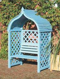 Jaipur Arbour Pressure Treated Wooden Double Seat From Rowlinson Garden Products Ltd At The Garden Figments The Onli Garden Arbour Wooden Garden Garden Design