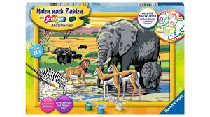 Malen nach zahlen mit farbigen motivlinien und einen passenden bilderrahmen von ravensburger. Ravensburger Beschaftigung Malen Nach Zahlen Tiere In Afrika Online Bestellen Muller