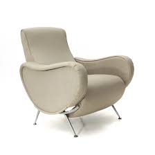 Eden herringbone fabric recliner armchair in blue. Midcentury Hemp Colored Fabric Recliner Armchair 1970s 108243