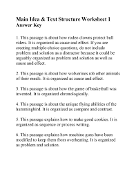 This Is The Answer Key For The Main Idea And Text Structure Worksheet 1 Text Structure Worksheets Text Structure Text Features Worksheet Text structures are ways that texts can be organized. text structure worksheet 1