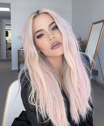 Pin By Marisol Meza On Khloe Kardashian Pastel Pink Hair Color Unnatural Hair Color Pink Blonde Hair