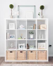 I Ve Been Looking For Functional Ways To Decorate My Feminine Home Office Since I Started Work Feminine Home Offices Home Office Organization Ikea Kallax Shelf