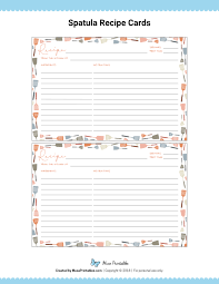 Free Printable Spatula Recipe Cards The Cards Are Editable In Adobe Reader Download Them A Scrapbook Recipe Book Printable Recipe Cards Recipe Cards Template