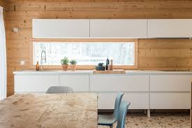 Cuisine Lineaire Blanc Et Bois Idee Amenagement Cuisine Meuble Cuisine Cuisines Maison