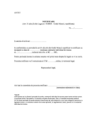 Model Notificare Incetare Cim In Perioada De Proba