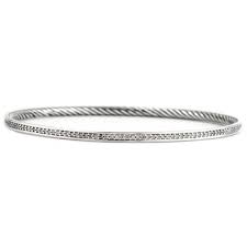 We have the perfect thing to complete your everyday look. David Yurman Sterling Silver Diamond Cable Bangle New York Jewelers Chicago
