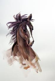 Arabian Chocolate Brown Horse Original Watercolor Painting Etsy Watercolor Horse Watercolor Horse Painting Horse Drawings