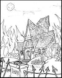 Haunted House By Faithofthefallen On Deviantart House Colouring Pages Jungle Coloring Pages Free Halloween Coloring Pages