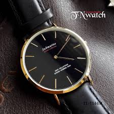 us submarine ร น tl 1144m นาฬ กาผ ชายสายหน งแท ขอบทองระบบควอทต ก นน ำ100 พร อมกล อง สายส ดำ หน าป ดกว าง 4 2cm หนา 0 4cm ยาว 24cm ต วเร อนส ทองเคล อบสแตนเล