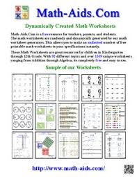 The worksheets come along with answer keys assisting in instant validation. Math Aids Com