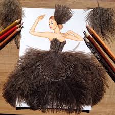 Edgar Artis Feather Dress Creative Artwork Art Dress Creative Art