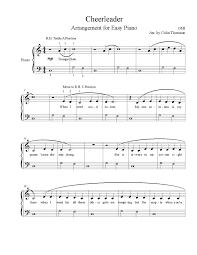 Cheerleader By Omi Free Piano Sheet Music Piano Sheet Music Violin Sheet Music Trumpet Sheet Music