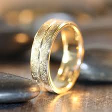 Handmade Man Wedding Ring In Solid 14k Yellow Gold Comfort Fit Wedding Band For Men Brushed Gold Ring Rings For Men Mens Wedding Rings Engagement Rings For Men