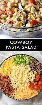 Bacon Ground Beef Cheese And Hot Sauce Make This Cowboy Pasta Salad A Definite Crowd Pleaser Perfect For Summer Get T Recipes Pasta Dishes Delicious Salads