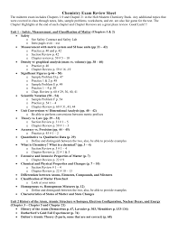 Many motivators misconception about the material they provide when meeting audiences. Chemistry Exam Review Sheet