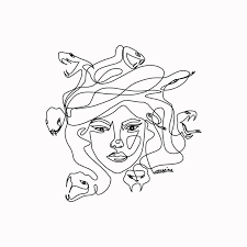 Medusa Greek Mythology Printable One Line Drawing Feminine Continuous Lines Minimalist Artwork Face Line Art Modern Wall Art Decor Face Line Art Mythology Tattoos Line Art Tattoos