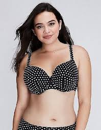 Lane Bryant Cacique THE COOLING BRA Black White Polka Dot Full Plus Size  36D NWT