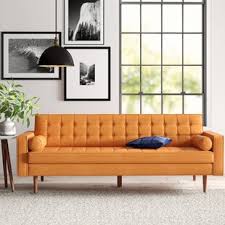 Faux leather is typically available in a wider range of colors, being a more versatile material compared to real leather. Modern Contemporary Camel Faux Leather Sofa Allmodern