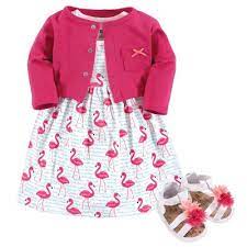 Store documents online and access them from any computer. Hudson Baby Infant Girl Cotton Dress Cardigan And Shoe 3pc Set Bright Flamingo 0 3 Months Target