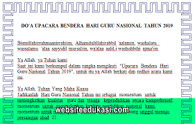 Demikian pedoman, sambutan dan doa hari guru nasional (hgn) tahun 2019 yang dapat saya bagikan, semoga bermanfaat. Teks Doa Upacara Singkat Kumpulan Doa