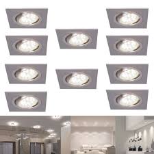 Weitere ideen zu led decke, led, beleuchtung. 10 Er Set Led Decken Einbaustrahler Alu Eckig Inkl 5 W Led Neutralweiss Wohnlicht